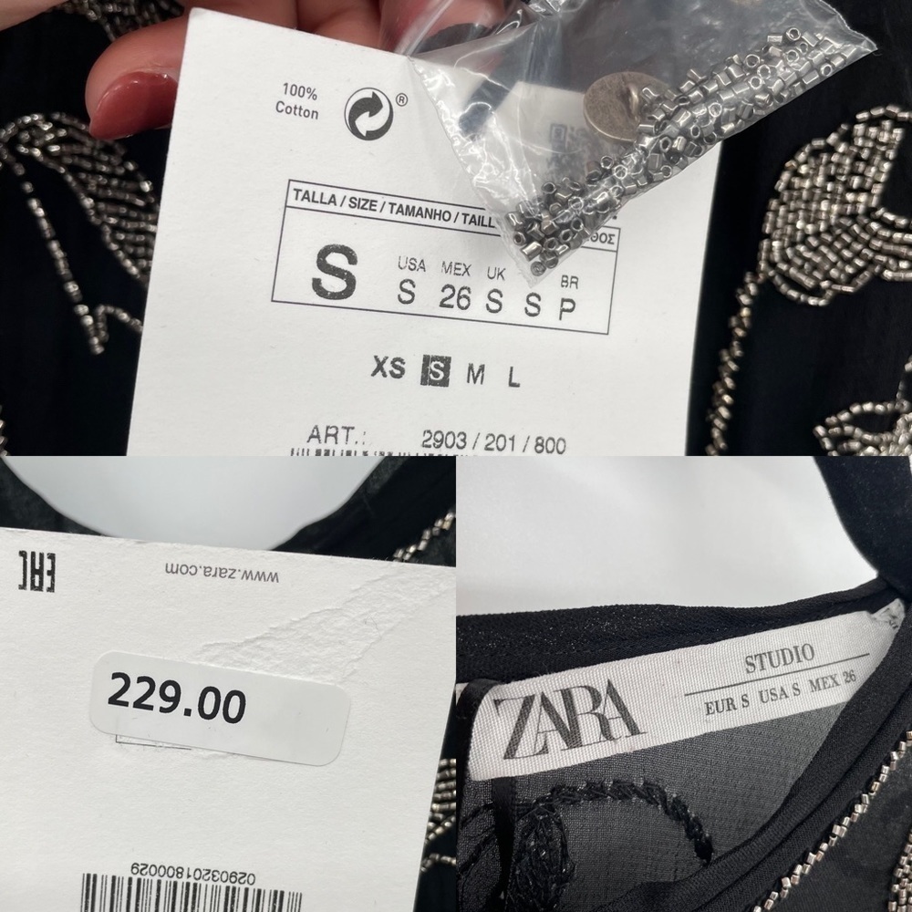 NEW! Zara Limited Edition Black Beaded Dress - Picture 15 of 15